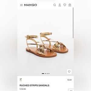 BNIB Mango Girls Gold Sandals size 32